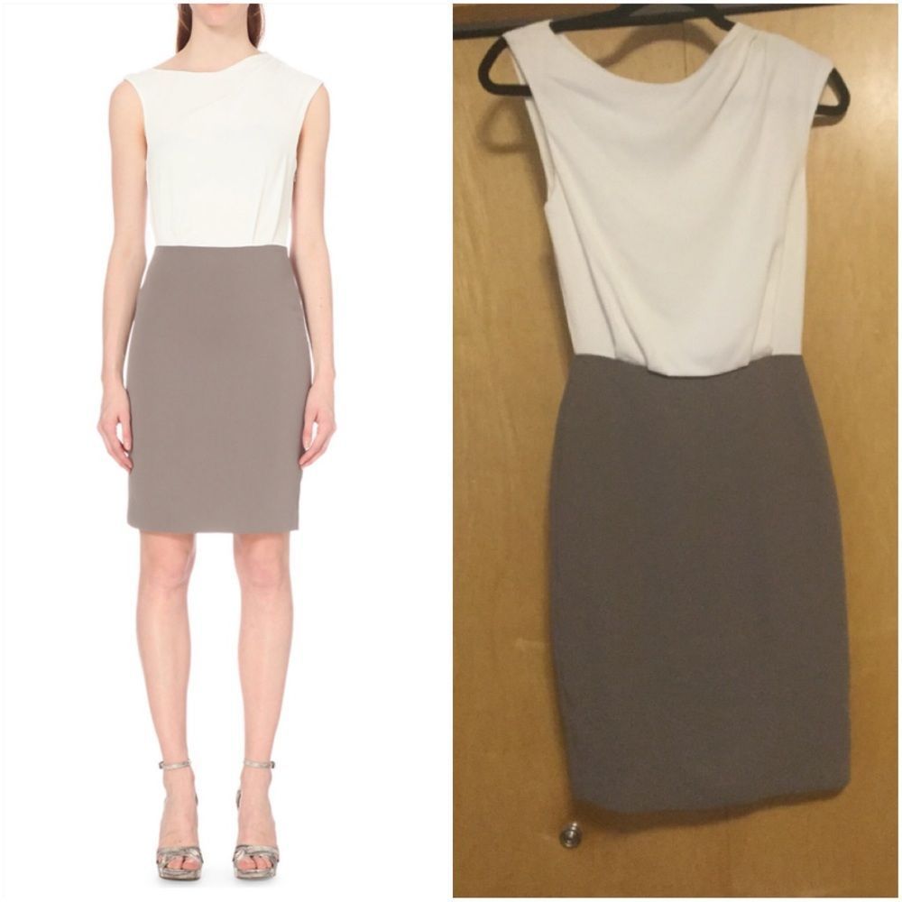 REISS Nima drape neckline crepe dress - Picture 1 of 14